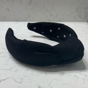 Lele Sadoughi Black Woven Knotted Headband